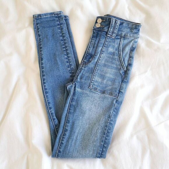 American Eagle Outfitters Super Stretch Jegging Jeans Women's 00R Blue Denim - Picture 1 of 6